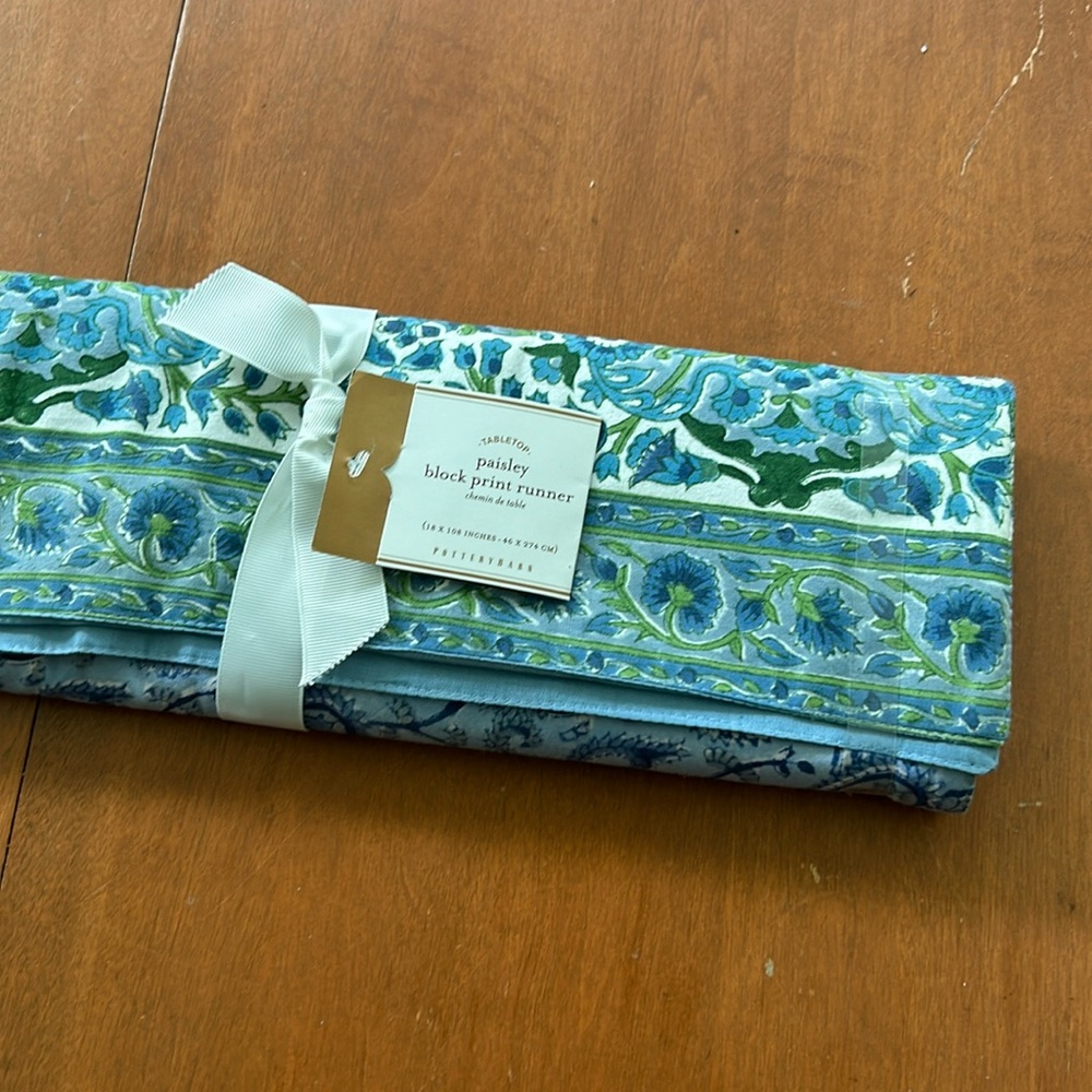 108 inch x 18 inch paisley table runner